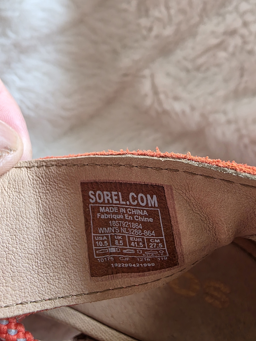 Sorel Orange Suede Lace-Up Strappy Wedge Sandal - Picture 7 of 8